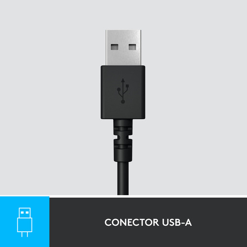 Headset Com Fio Usb Logitech H390 Preto