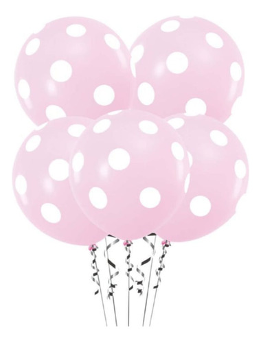 Globos Estampado Puntos Polka X 10u Azul Y Rosa