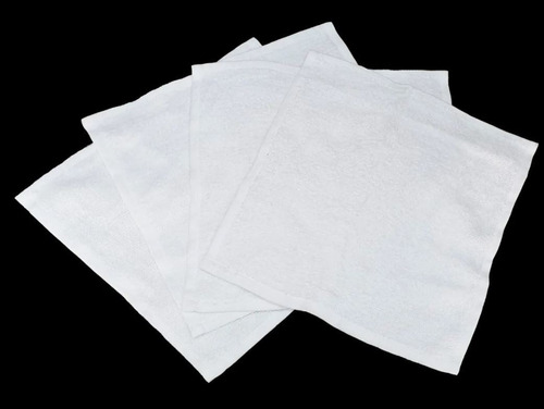 Paquete De 25 Toallas Faciales Blancas Económicas Delgadas Color Blanco Liso
