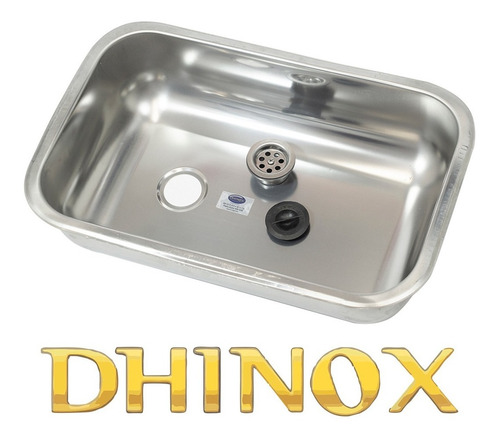 Imagen 5 de 6 de Pileta Bacha De Acero Inoxidable Cocina Simple 52 X 32 X 13