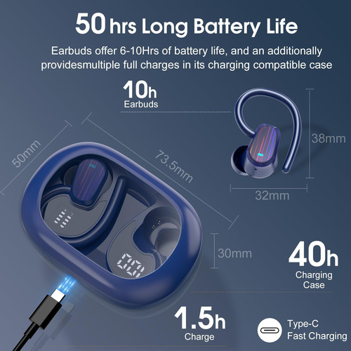 Oyib Auriculares Inalámbricos Bluetooth 54 Auriculares 50h