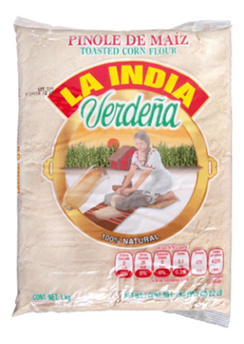 Harina Para Atole De Pinole De Maíz La India Verdeña 25 Kg