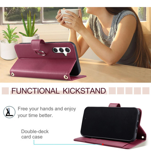 Funda Para Xiaomi Poco M6 Plus/c75/m7 Pro 5g Wallet De Piel Sintética Con Soporte Abatible Que Protege La Funda Del Telé