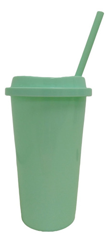 30 Vaso Reutilizables 500ml Tapa Y Soberte Colores Pasteles 