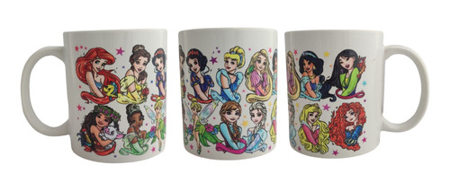 Taza Tazon Con Diseño Princesas Disney Impresion Dtf Uv 