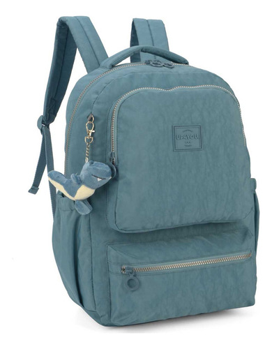 Mochila De Costas Juvenil Notebook Clinkle Up4you Chaveiro Cor Azul