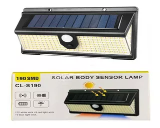 Luz Foco Lampara Led Con Sensor De Movimiento Panel Solar