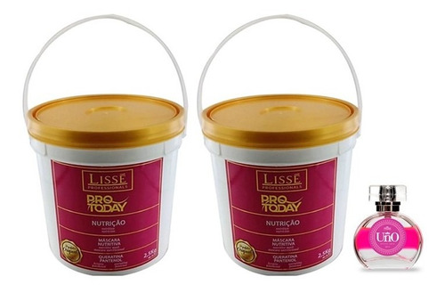 2 Máscara Nutrição Balde 2,5k Lissé + Perfume Para Cabelo