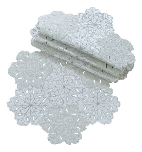 Xia Home Fashions Shimmer Snowflake Coleccion Bordada Cutwor