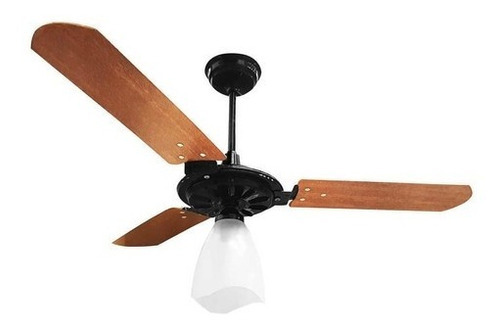 Ventilador Teto Yris Preto Pá Mogno Motor Grande Cor Das Pás Mogno Cor Da Estrutura Preto Voltagem 220v