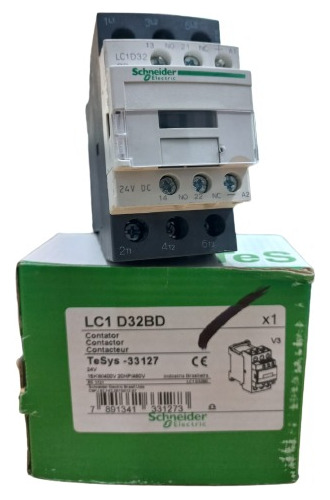 Contactor 32a.bobina 24vcc. Na+nc.marca Schneider 15kw. 20hp