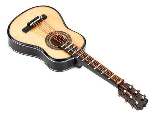 Guitarra En Miniatura, Mini Modelo De Guitarra En Miniatura De Madera Con Soporte De Guitarra Modelo De Pantalla Mini Adornos Para Decoración De Oficina En Casa Cumpleaños De Navidad(16 Cm)