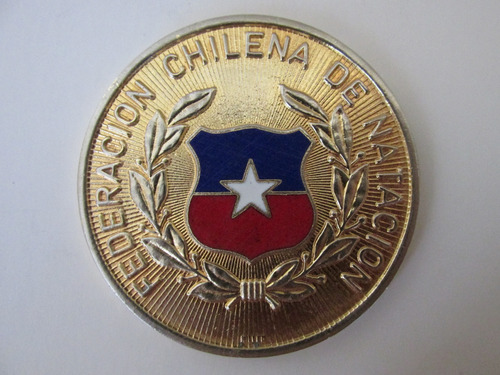 Antigua Medalla Federacion Chilena Natacion Año 1960 Escasa