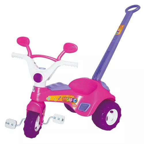 Triciclo Infantil com Empurrador Motoca Passeio Velotrol