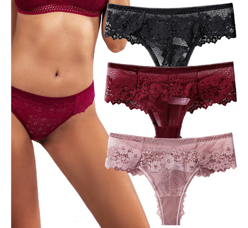 Conjunto De Lencería Sexy Encaje Tanga Para Mujer Calzone
