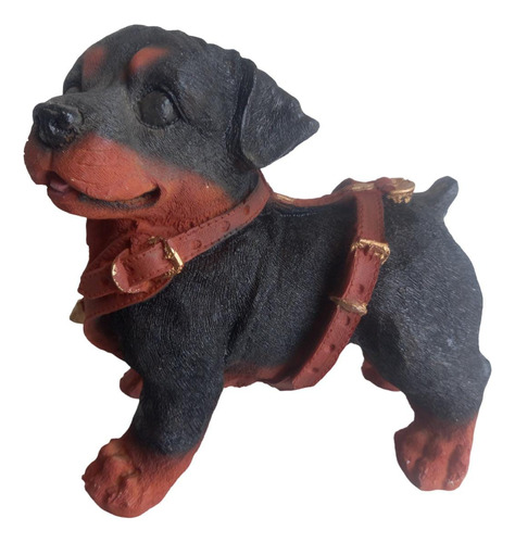 Perro Rottweiler Alcancía Figura De Resina 18x15