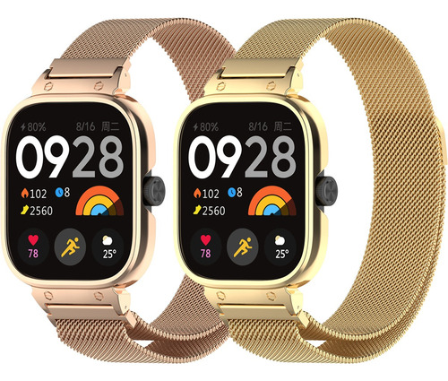 2 Correa Milanese + Funda Acero Para Xiaomi Mi Redmi Watch 4