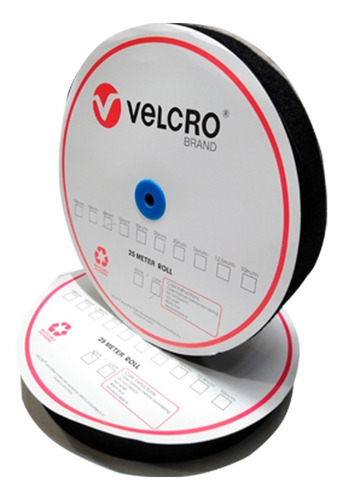 Velcro® Negro Rollo De 25 Metros, 1 Pulgada Ancho