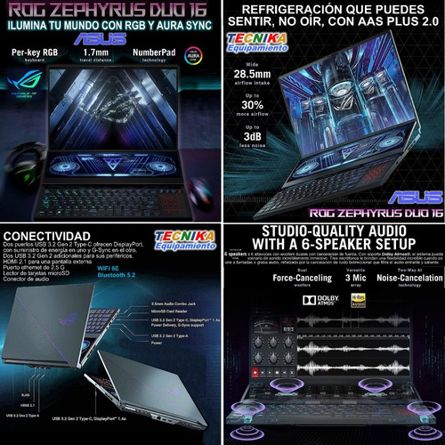 Imagen 6 de 8 de Asus Rog Zephyrus Duo 16 Gx650 R7-6800h Rtx3060 16gb 1tb