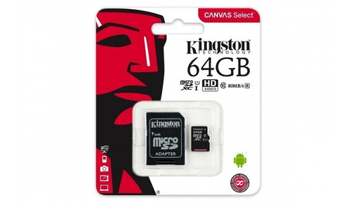 Imagen 4 de 8 de Memoria Micro Sd 64 Gb Kingston Clase 10 80mb/s Celu Tablet