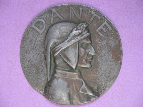 Medallon O Placa De Metal Con Imagen De  Dante Alighieri