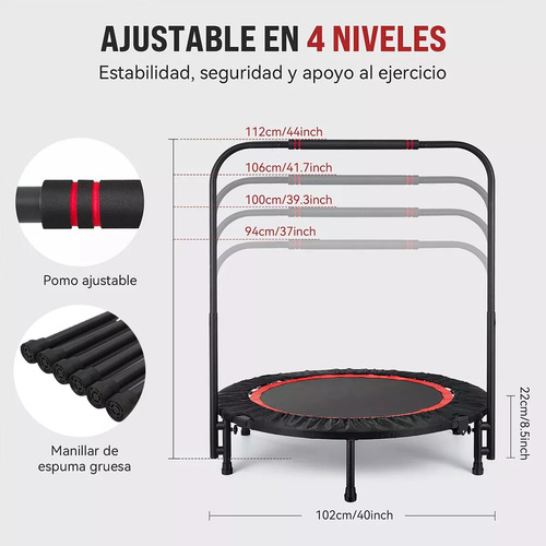 Trampolín Para Ejercicio Fitness Plegable Mini Brincolín