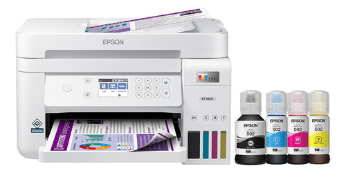 Epson Ecotank Et-3850 Impresora Inalámbrica Todo En Uno Sin Cartuchos Supertank Con Escáner, Copiadora, Adf Y Ethernet, La Impresora Perfecta Para Oficina En Casa