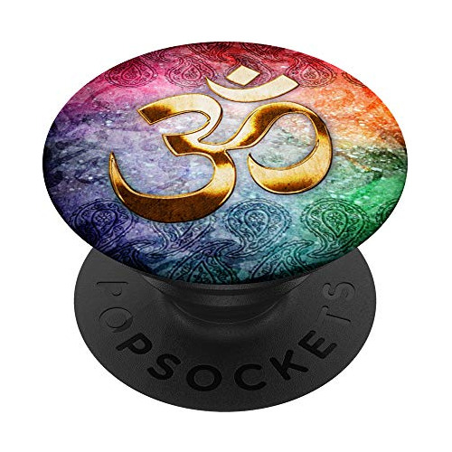 Rainbow Paisley Om Popsockets Popgrip: Empuñadura Intercambi