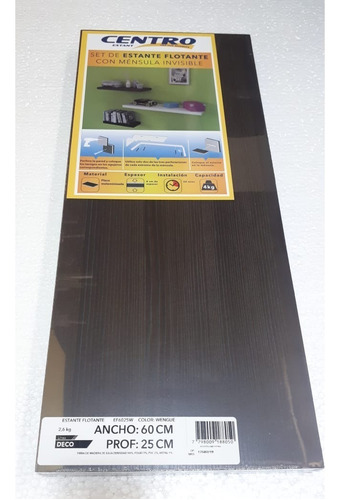 Imagen 5 de 5 de Estante Repisa Flotante 80x25x4 Centro Estant