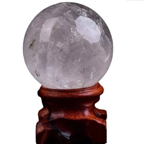 Bola Esfera Cuarzo Cristal  80mm Base Palo  Rosa/feng Shui,