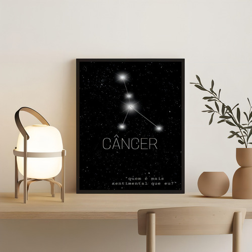 Marco con forma de constelación de signos de cáncer, 45 x 34 cm, con cristal