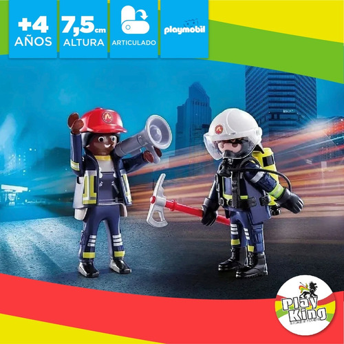 Imagen 2 de 9 de Playmobil Duo Pack 70081 Bomberos Con Equipo Figura Playking