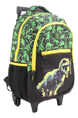 Mochila Con Ruedas Colegio Dinosaurio 16'' Reforzada Escolar