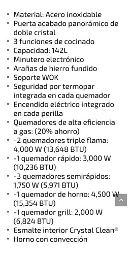 Estufa Teka Fs3rs966ggx Horno Con Convección Acero Inox