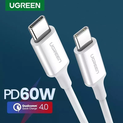 Cable De Datos Y De Carga Usb-c A Usb-c 3a De 60w, 1m Ugreen