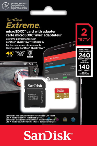 Tarjeta De Memoria Sandisk Extreme Microsdxc Uhs-i De 2 Tb C