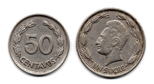 Ecuador Lote 2 Monedas 50 Centavos Y 1 Sucre Año 1963-64