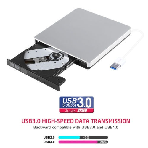 Imagen 2 de 5 de Grabadora De Dvd Externa Usb 3.0 Reproductor De Lector Repro