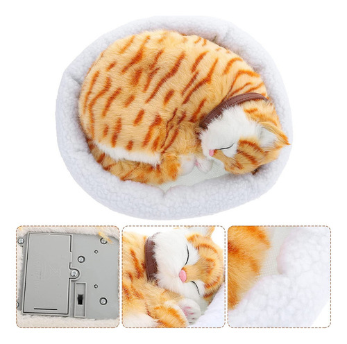 Gato De Peluche Gato Peludo Durmiendo Realista Con Almohada