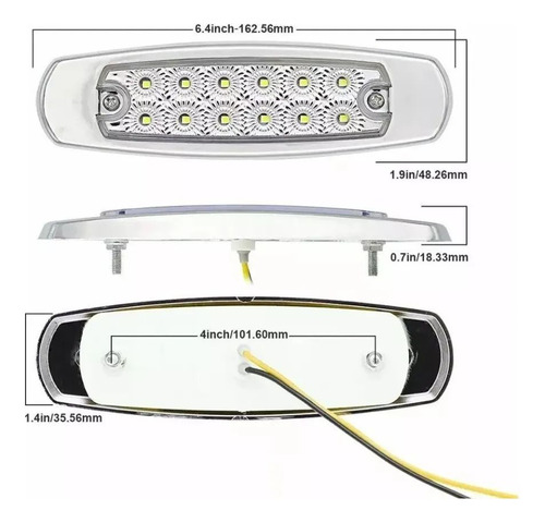 Foco Luz Lateral Led Bi-volts Trocha Borde Metálico 10 Und