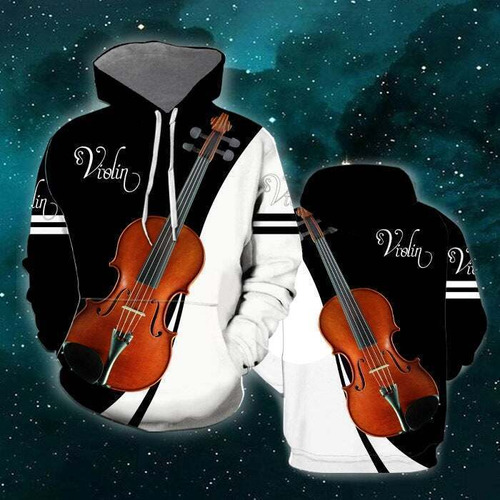 Sudadera Con Capucha Con Estampado Violin Music All Over