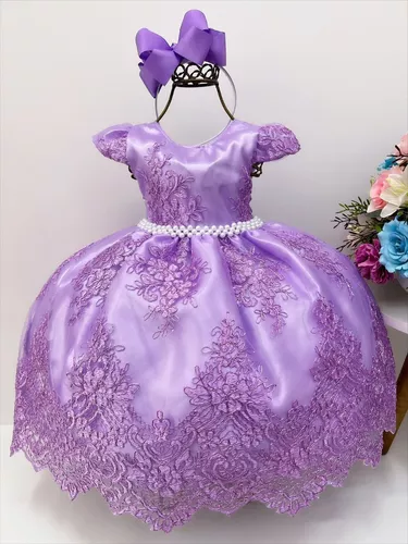 Vestido Princesa Sofia Lilás Realeza Dourado Festa Infantil em Promoção na  Americanas