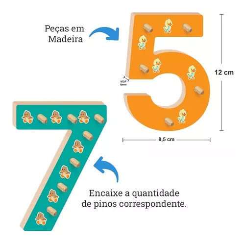 Jogo Educativo de Encaixar - Números do 1 ao 10 - NIG Brinquedos