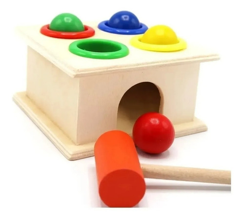 Caja Martillo Didactico Motricidad Juguete Madera Montessori