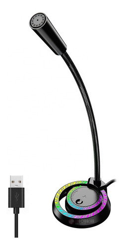 Imagen 2 de 9 de Microfono Gamer Usb Rgb Muteo Regulacion Vol Chat Pc Stream