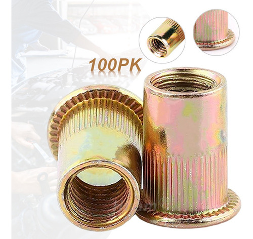 100pcs Tuercas Remachadas Hilo M6 Verticales De Acero Inox