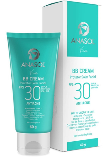 Anasol Bb Cream Protetor Solar Antiacne Facial Fps30 60g