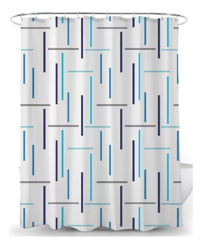 Cortina De Baño Vonne De Tela Impermeable 180x180cm Lineas