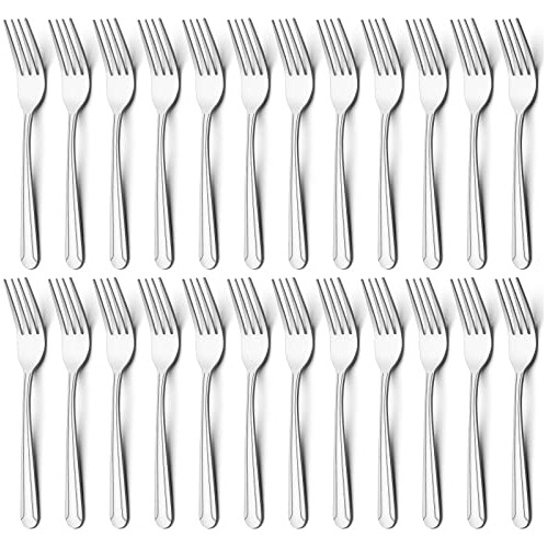 24 Pieces Dinner Forks Set, 8.2-inch Stainless Steel Fo...