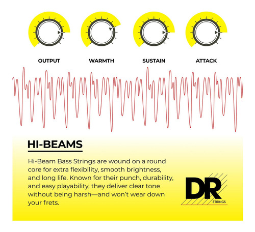 Cuerdas De Bajo Dr Smr5-45 De Acero Inoxidable